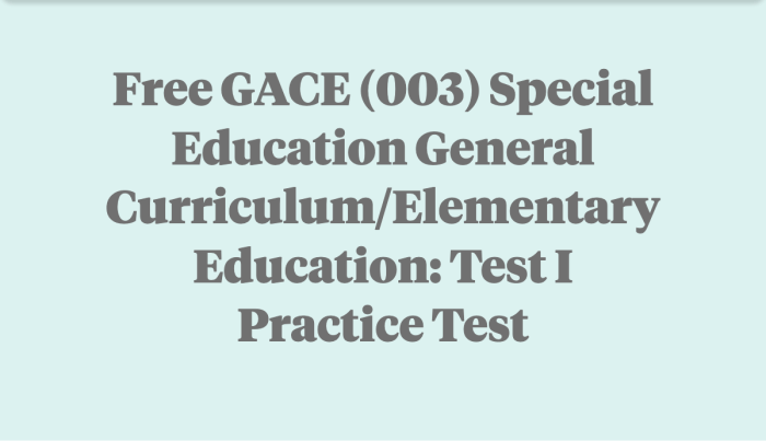 Free gace special education general curriculum practice test